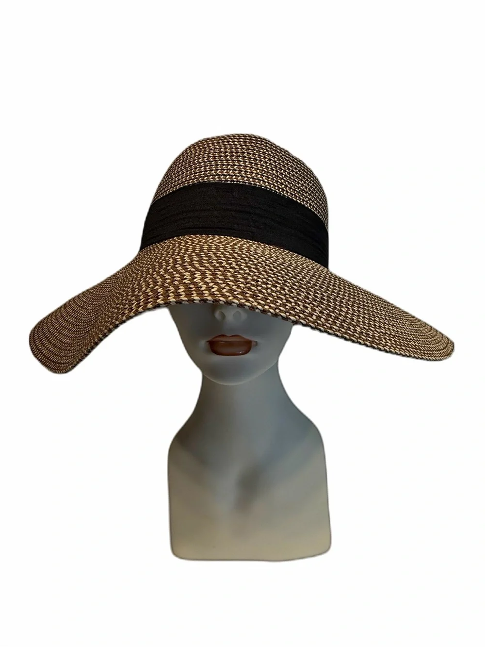 Magid Packable Paper Straw Hat - woven Natural and Black with UFP 50+